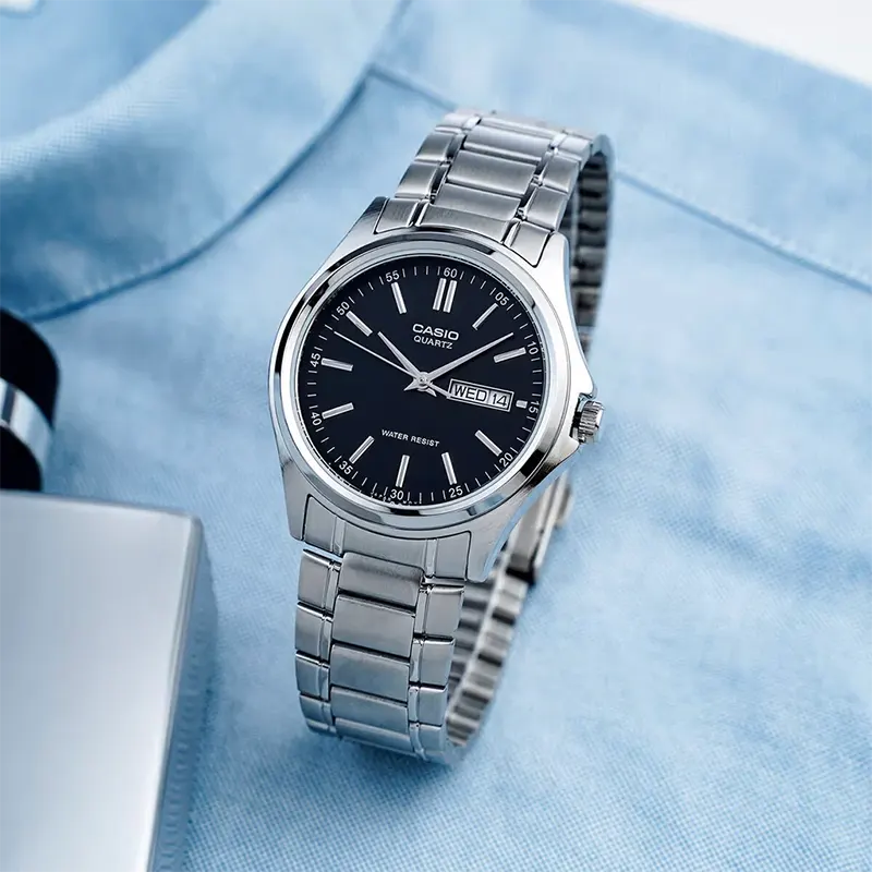 Casio Enticer Black Dial Mineral Glass Men's Watch- MTP-1239D-1A